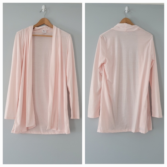 Rags & Couture light pink open front lighweight cardigan size L Large - Picture 1 of 4